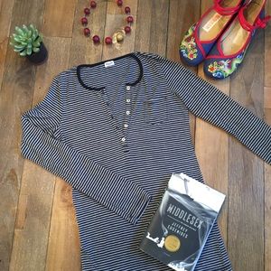 Splendid striped pima cotton long-sleeved henley